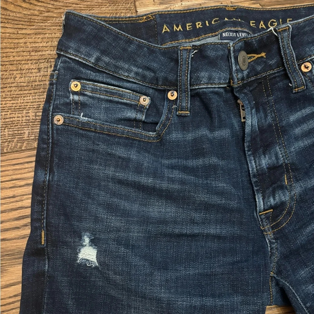 American Eagle Distressed Slim Straight Jean size 29 x 30 - Picture 3 of 6